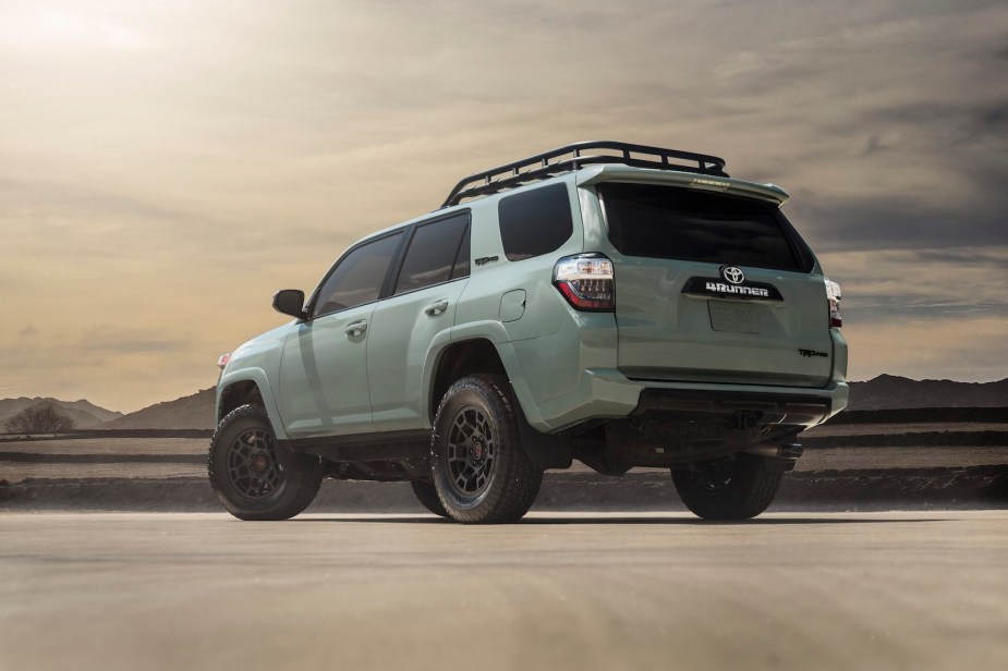 Gray Toyota 4Runne SUV parked in the desert