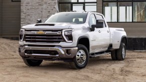 The 2024 Chevy Silverado 3500 at a construction site