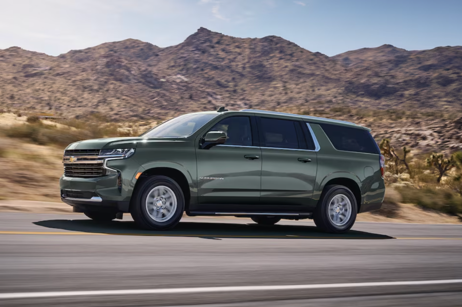 The 2024 Chevy Suburban on the road