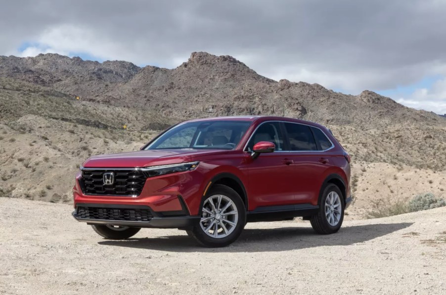 The 2024 Honda CR-V off-roading in the dirt