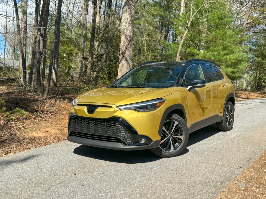 The 2024 Toyota Corolla Cross Hybrid in a park