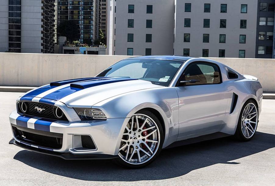 A widebody Ford Mustang Shelby GT500 from the movie 'Need for Speed'.