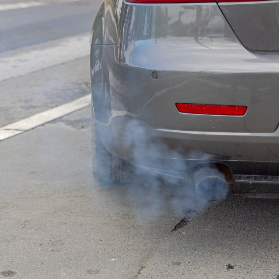 A smoking tailpipe