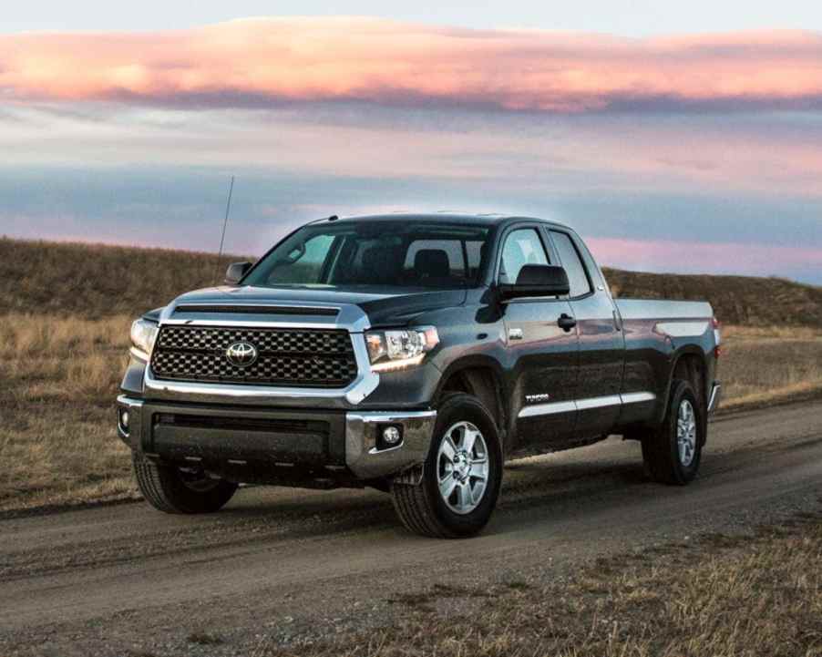 The 2021 Toyota Tundra on a dirt road