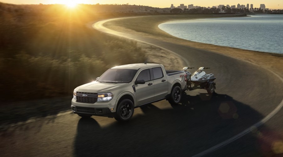 The 2024 Ford Maverick pulling a jet-ski