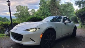 The 2024 Mazda MX-5 Miata parked at dusk