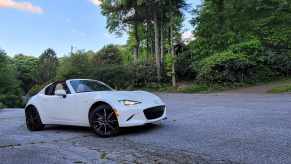 The 2024 Mazda Miata parked on pavement