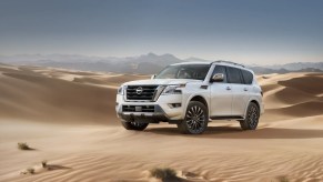 The 2024 Nissan Armada off-roading in the desert