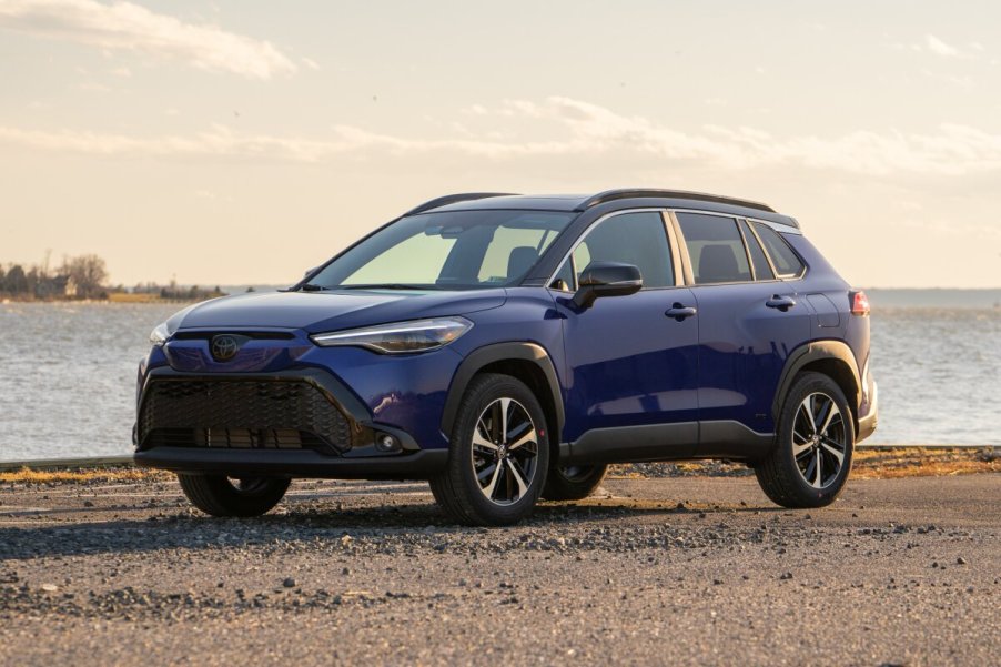 The 2024 Toyota Corolla Cross Hybrid parked on the beach