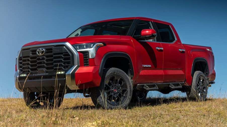 The 2024 Toyota Tundra parked in a field