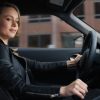 Actor Brie Larson smiles in a Nissan advertisement.