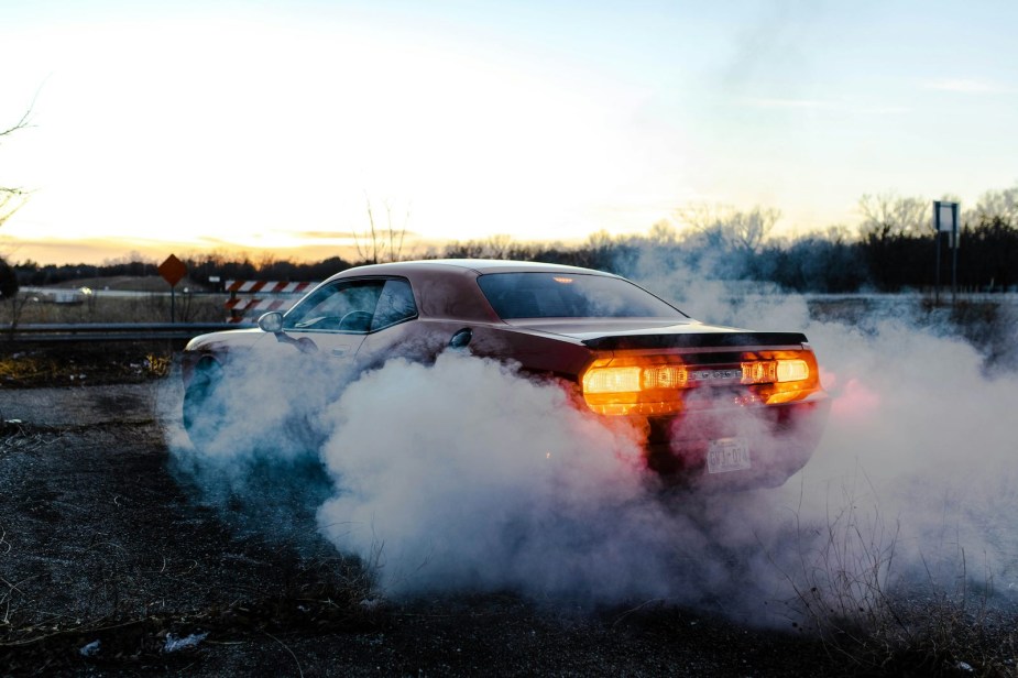 Manual transmission used Dodge Challenger doing a burnout