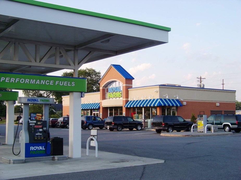 The fuel pumps at a Royal Oak gas station.