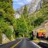 California Highway 120 heading west into Yosemite National Park