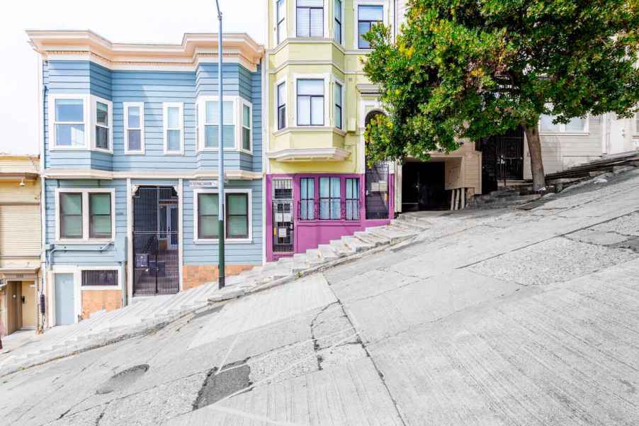 San Francisco, CA street pictured San Fran has some of the steepest streets in the country