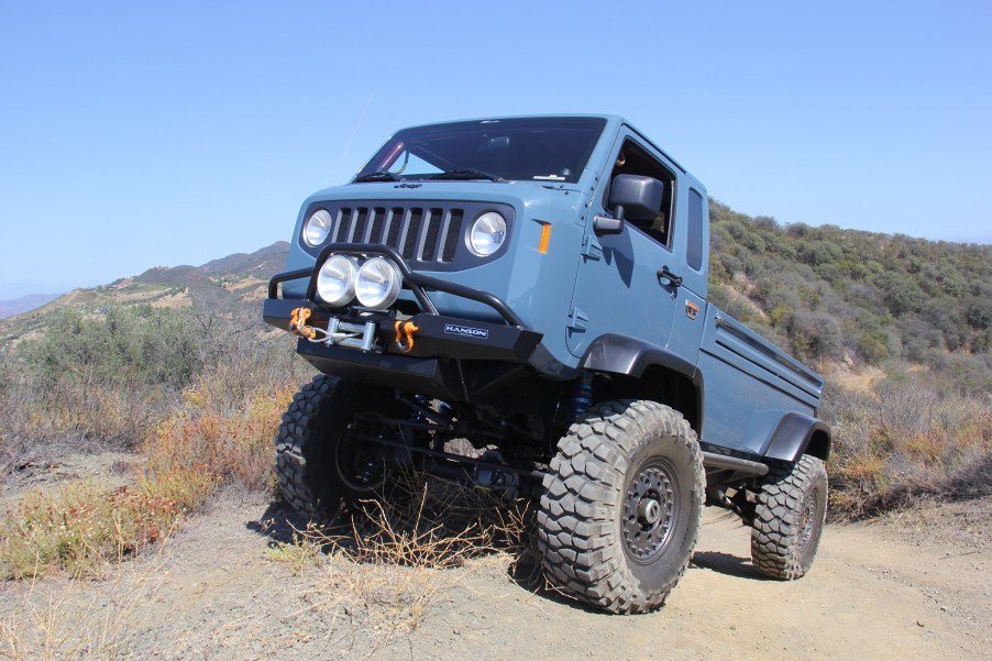 The 2012 Jeep Mighty FC Concept off-roading in the desert