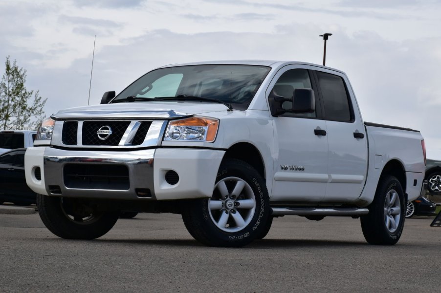 The 2012 Nissan Titan in a parking lot