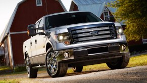 The 2014 Ford F-150 near a barn