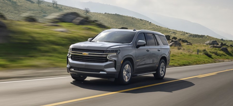 The 2022 Chevy Tahoe on the road