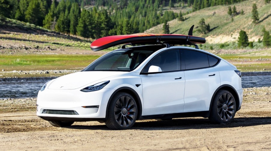 The 2023 Tesla Model Y on the beach