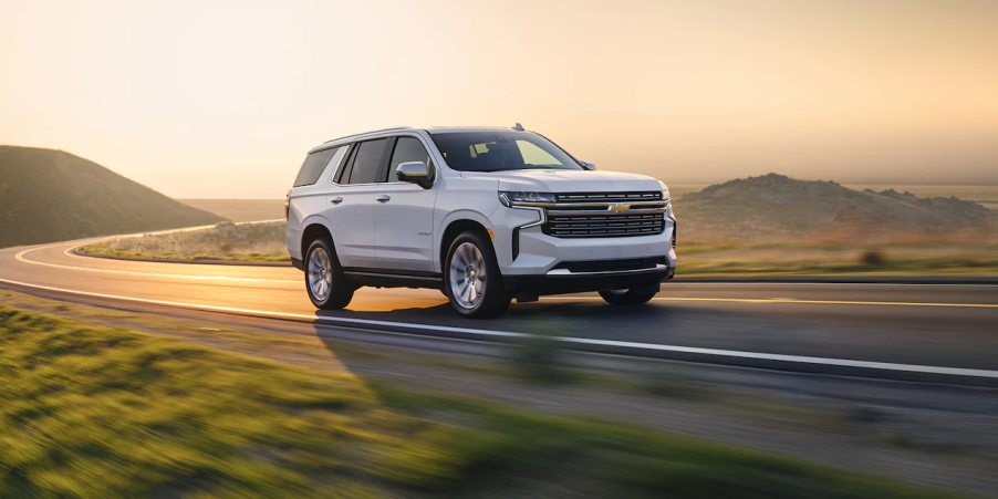 The 2024 Chevy Tahoe on the road