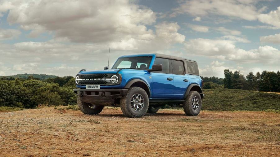 The 2024 Ford Bronco off-roading in dirt