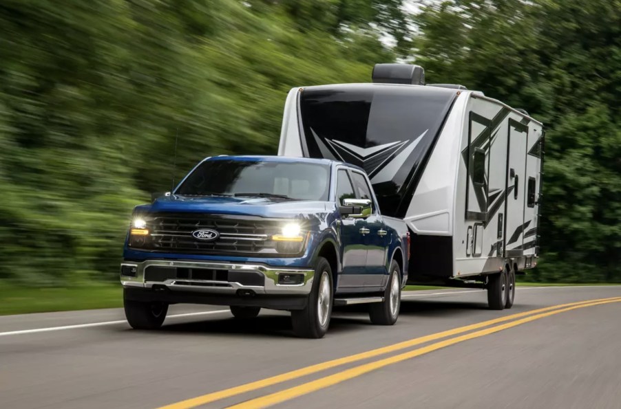 The 2024 Ford F-150 towing a camper