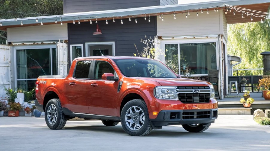 The 2024 Ford Maverick near a home