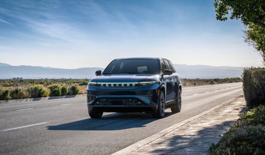 Wagoneer S EV driving down the road