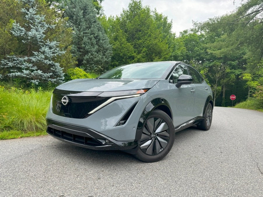 The 2024 Nissan Ariya by foliage