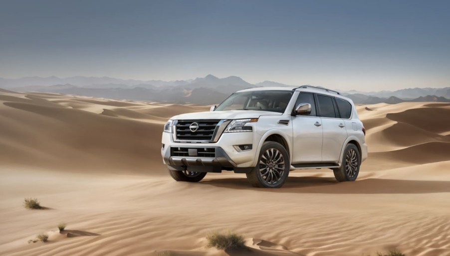 The 2024 Nissan Armada off-roading in sand