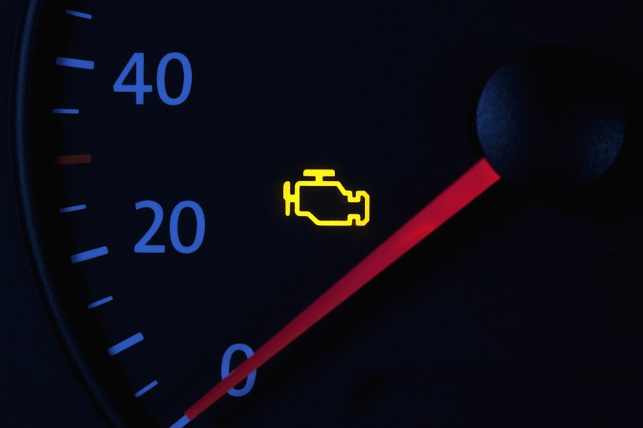 A vehicle flashes a check engine light as it enters 'limp mode'.