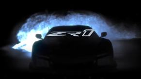 A shadow-clad C8 Chevrolet Corvette ZR1 in a teaser for the July 25th unveiling.