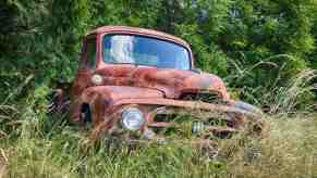 Rusty International Harvester pickup truck