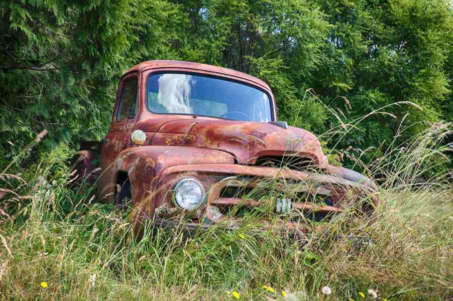 Rusty International Harvester pickup truck