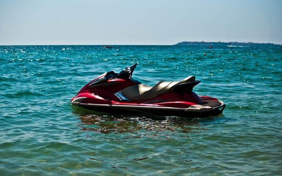 A jet ski is designed to resist sinking, like this one floating off-shore.