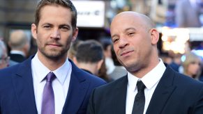 Actors Paul Walker and Vin Diesel at Fast and Furious film premiere