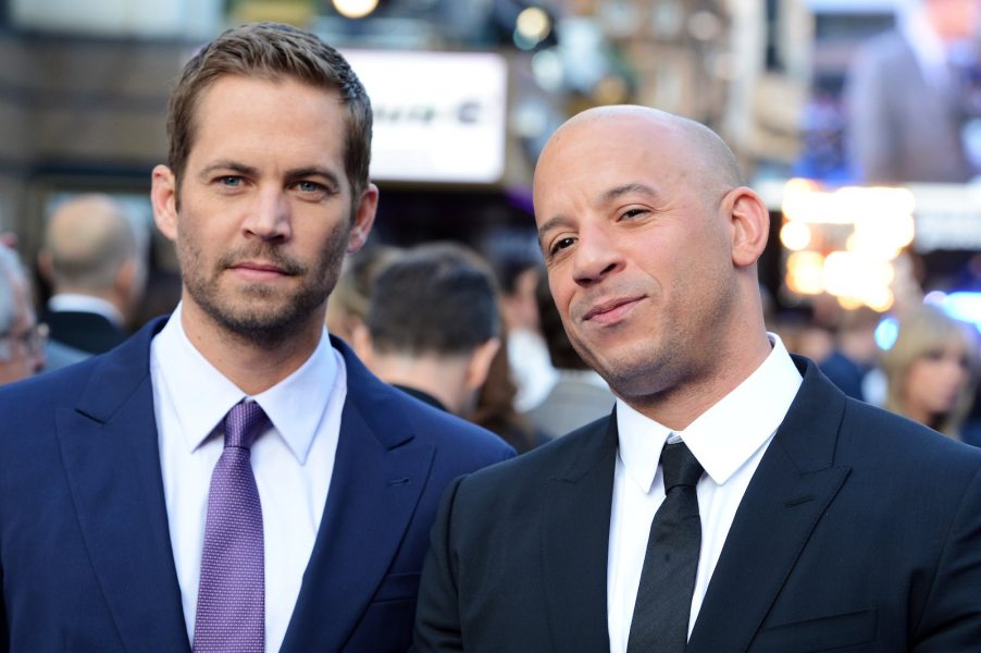 Actors Paul Walker and Vin Diesel at Fast and Furious film premiere