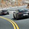 A set of Porsche 911 Hybrid prototypes on on the road.