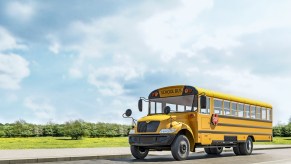 A school bus on a country road