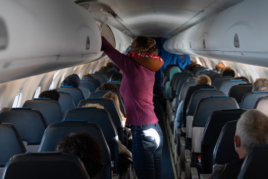 People boarding an airplane