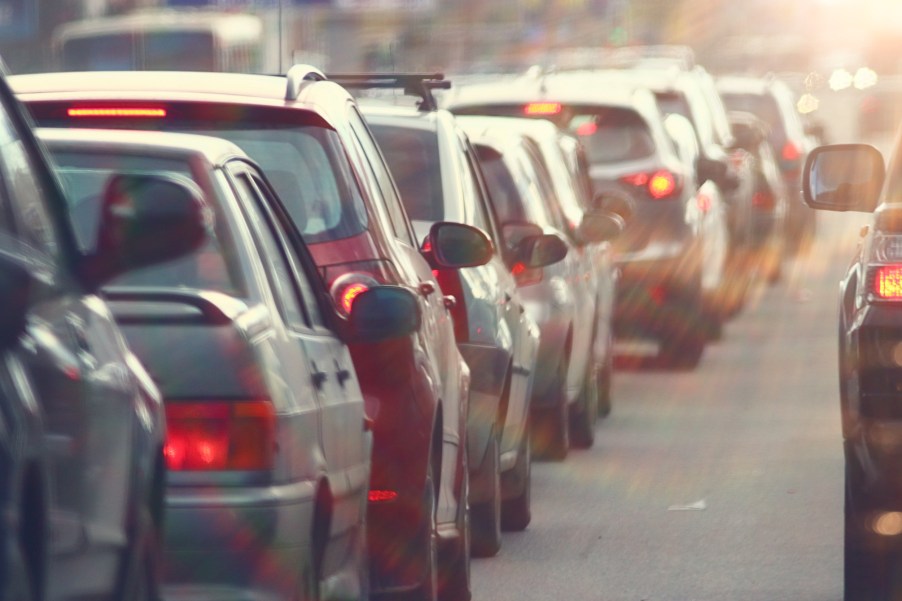 A traffic jam in the city