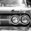 Closeup of the grille and headlights of a 1964 Mercury Comet classic car