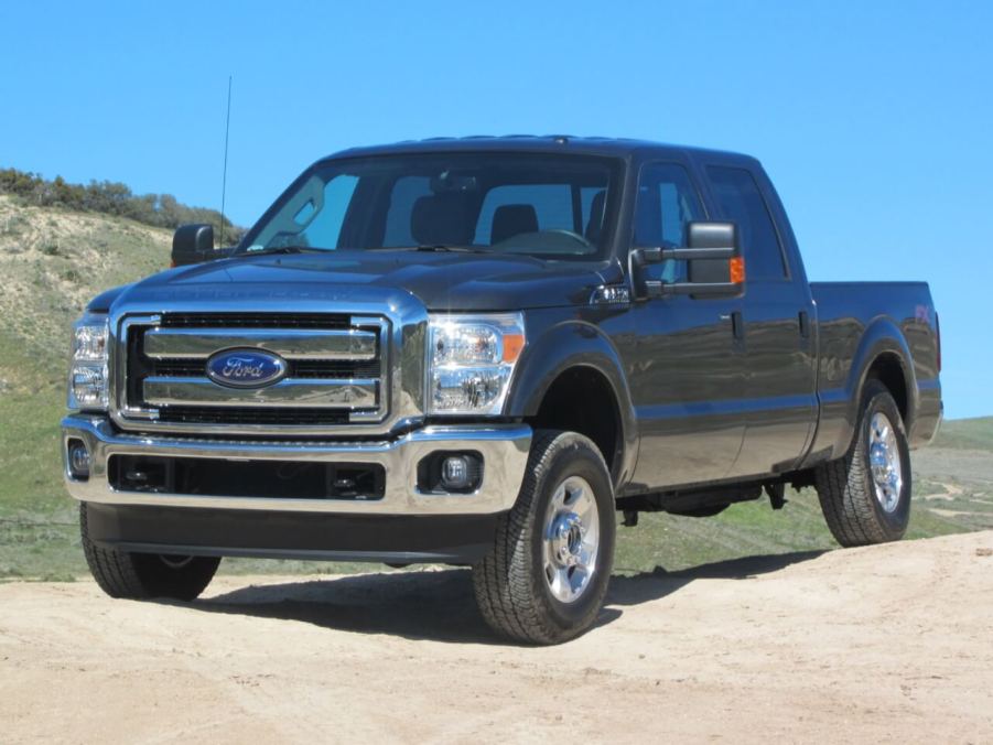 The 2016 Ford Super Duty parked on dirt