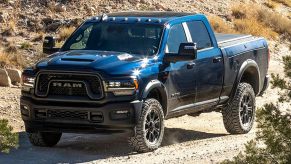 The 2024 Ram 2500 on a dirt road