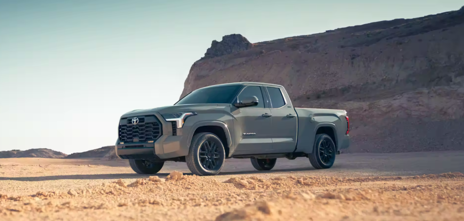 The 2024 Toyota Tundra off-roading in the desert