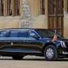 The President's 'Cadillac One' or Beast parked outside Windsor Castle in England during Biden's visit to the Queen