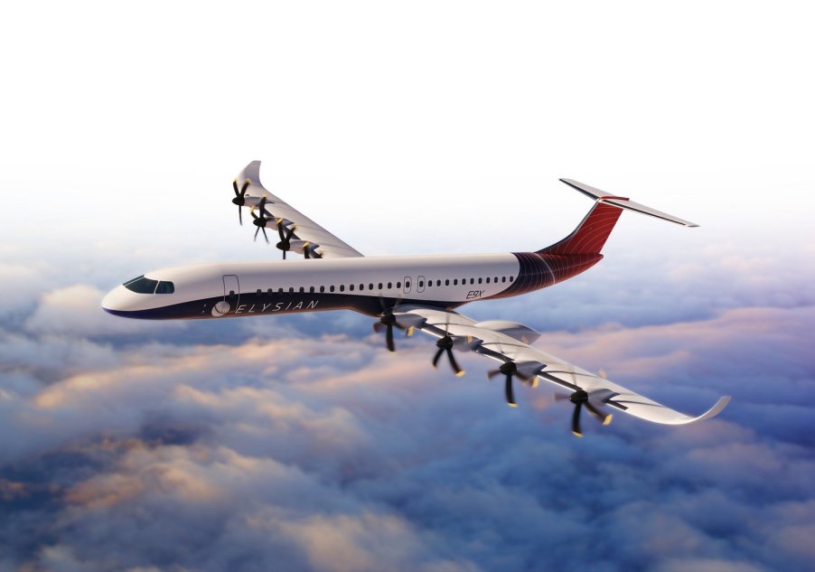 A rendering of the Elysian EX9 electric airplane