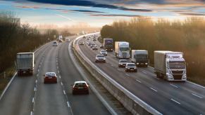 A highway in one of the left-hand traffic countries.