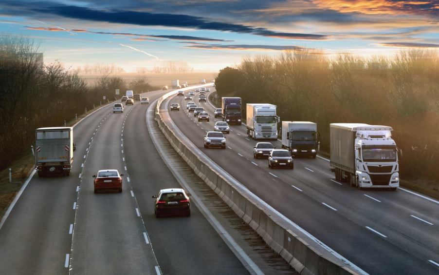 A highway in one of the left-hand traffic countries.